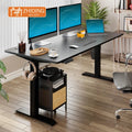 Home Office Desk with Variable Height Leg Solid Wood Table Top Standing Desk Sitz-Steh-Schreibtisch