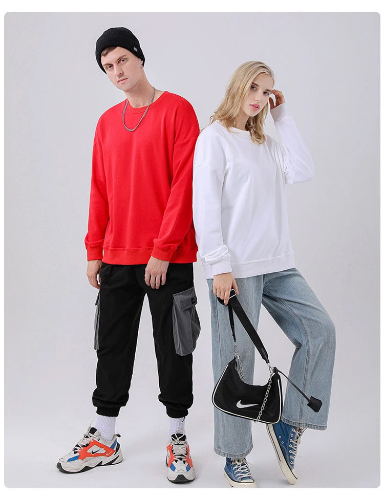 Wholesale Blank Streetwear Mens Sweater Custom logo Oversized Men Crew Neck Sweatshirt