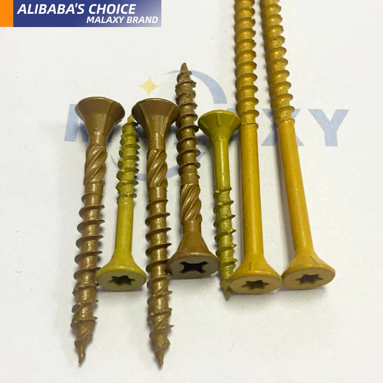 MALAXY With Acacia Wood Flat Square Head Chipboard Knurled Metric Phillips Square Recess Screws