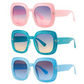 Trendy Women's Sunglasses with Big Square Frame Fashion Pink Green Blue UV400 Optical Lenses Competitive Price