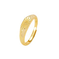 Rainbowking European and American Retro Embossed Personality Radiation Ring S925 Silver New Rhombus Adjustable Size Ring