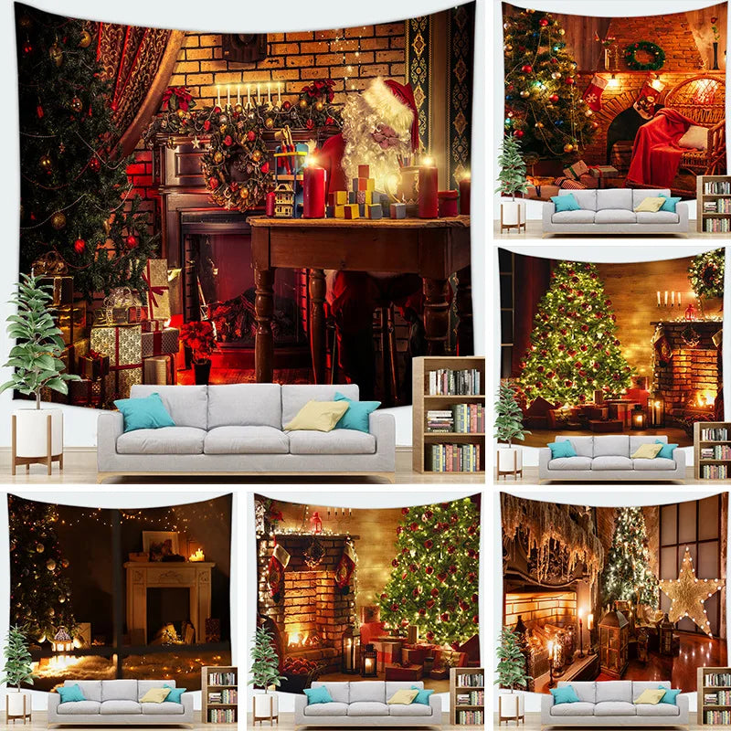 Cross Border Hot Sale Tapestry Wall Hanging for Christmas Decoration Supplies
