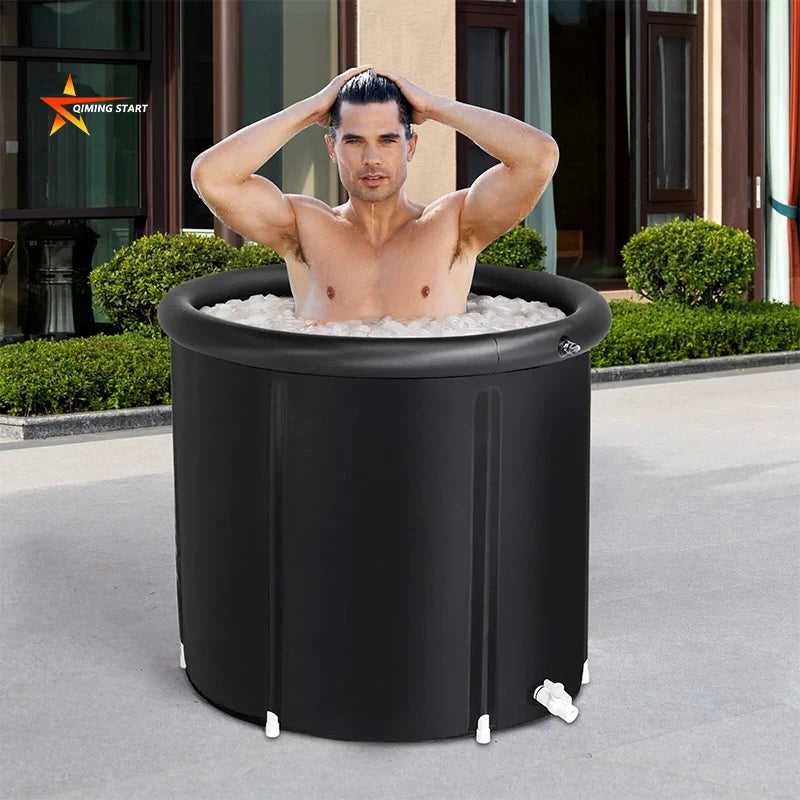 Best Seller 100 Gallon Cold Pod Ice Bath Tub Inflatable Portable  Pvc Round Cold Plunge Barrel Tub for Muscle Recovery