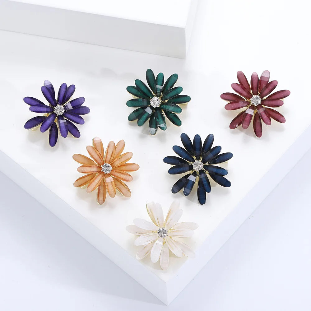 Fashion Wedding Brooch Decoration Jewelry Accessories Flower Pin Alloy Rhinestone Flower Brooch Pin for Girls Women