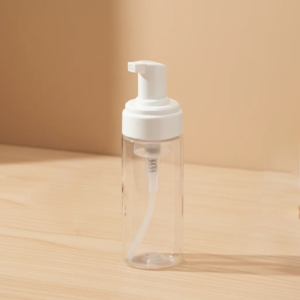 White Frosted 100ml PET Foaming Pump Sprayer Bottle for Facial Cleanser and Hand Wash Cosmetic Use