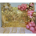 Gold Shimmer Sequin Panel Backdrop and Wall Decorations for Wedding Birthday Christmas Parties-Waterproof 30x30cm Plastic