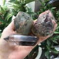 Wholesale Natural green phantom quartz crystal wands healing ghost points for fengshui