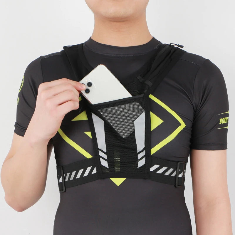 Factory Direct Premium Breathable OEM Custom Logo Reflective Sports Chest Bag Phone Holder Cycling Running Vest