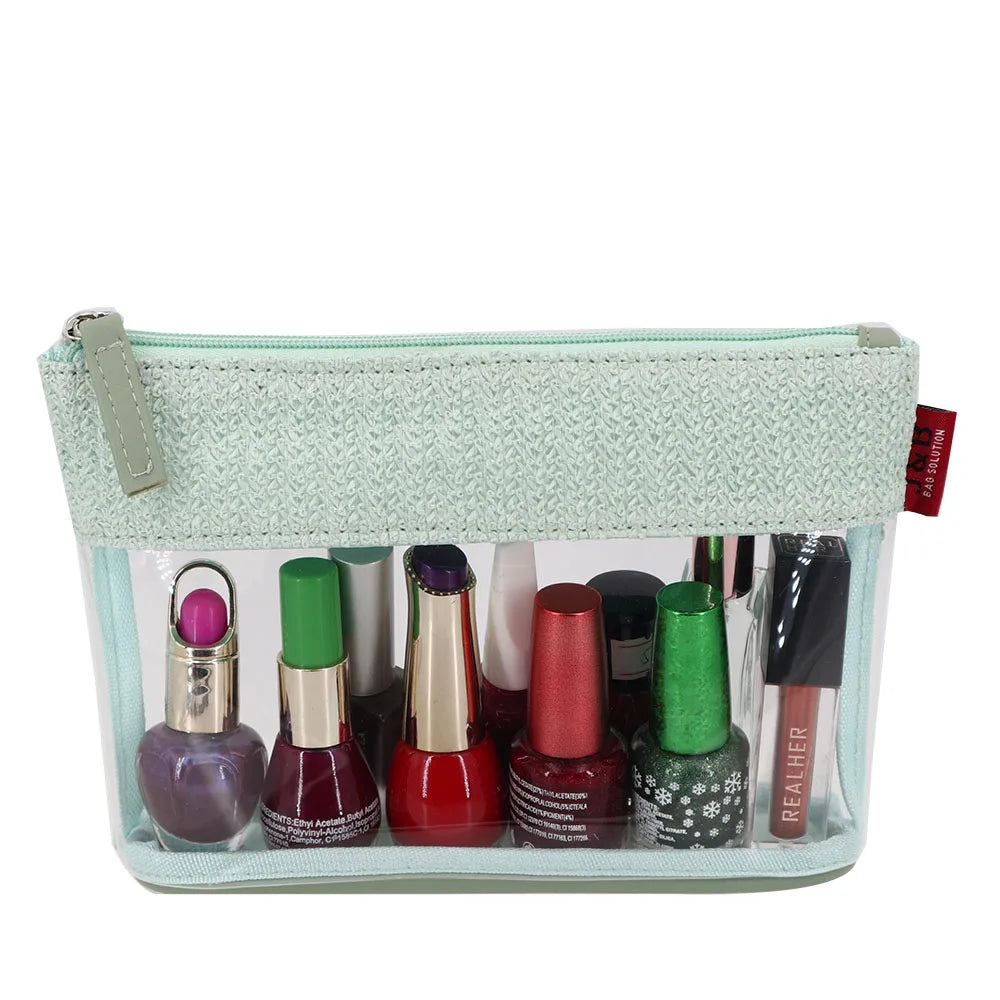 Straw Waterproof  Wear-resistant Transparent Clearly Visible Combine Straw Cosmetic Bag Skincare Bath Goods Soap Shampoo Pouch