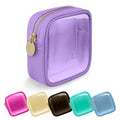 Wholesale Mini PVC Transparent Waterproof Travel for Toiletry Bag Colorful Women's Cosmetics Storage Clear Zipper Closure for