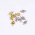 Wholesale Circle Birthstone Charm Pendants With Stainless Steel Holder for DIY Jewelry Crafts