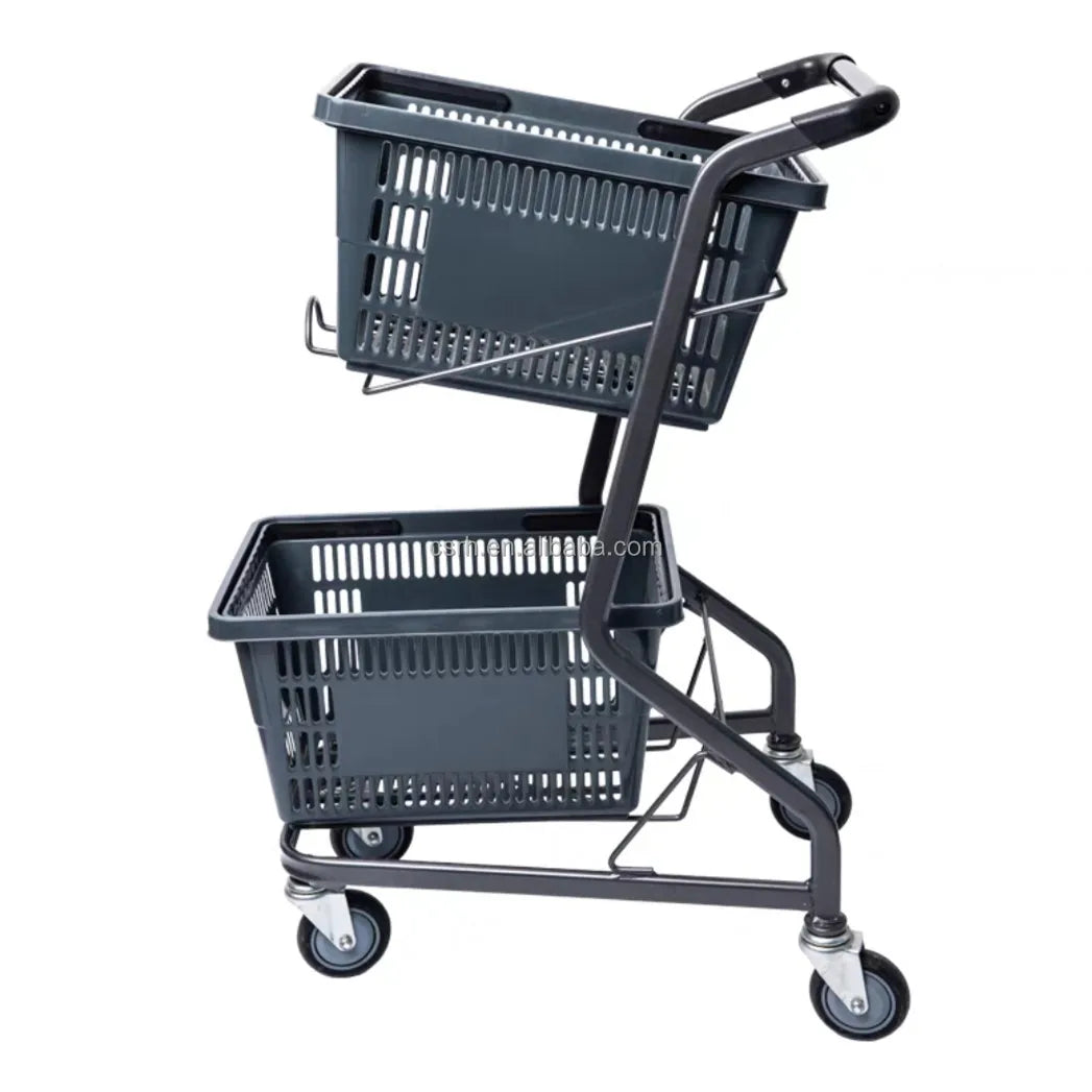 RH-SDB10  640*480*950mm   Supermarket Shopping Baskets Holder Trolley