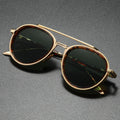 2025Retro Sun Glasses Women Sun Shade High Quality Eye Glasses Double Beam Fashion Punk Oval Metal Frame Designer Sunglasses Men