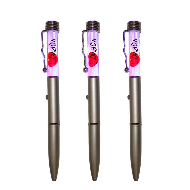 Wholesale Multi-Functional LED Light Ballpoint Pen with Laser Logo Cute Metal Stylus for Touch Screen Customizable Ballpen