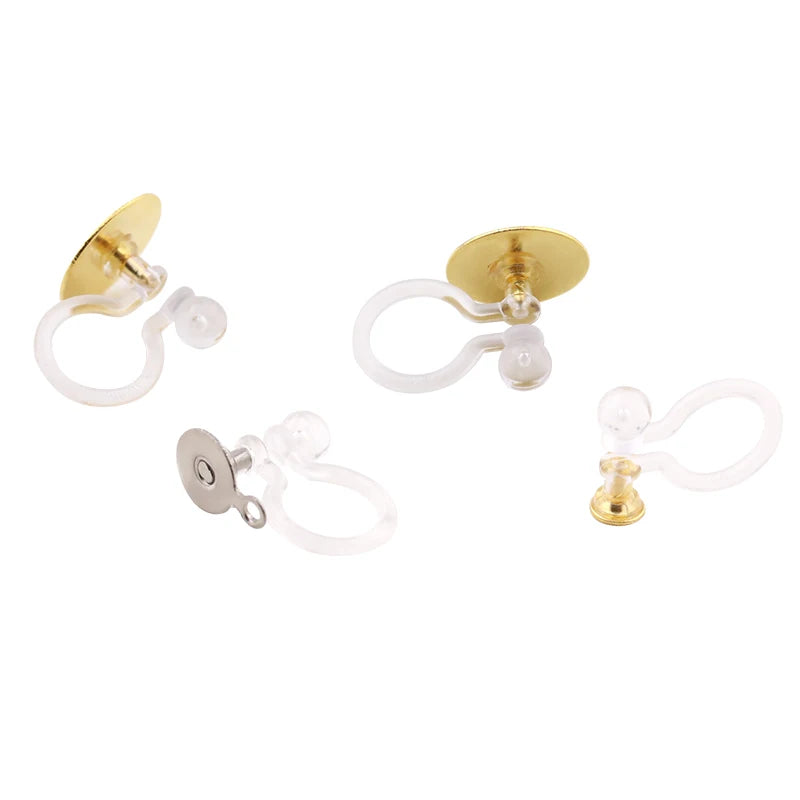 U Shaped Resin Plastic Ear Clip with Golden Plate Non-Pierced Earring Accessories Jewelry Findings & Components