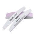 FOCSTAR Custom LOGO Half Moon Double Sided Disposable 100/180 Grits Emery Boards Nail File Filer (BT5001)