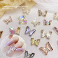 Spin Crystal Butterfly Zircon Nail Ornament Decoration Ice-transparent Aurora Butterfly Rhinestones Diamond Nail Accessories
