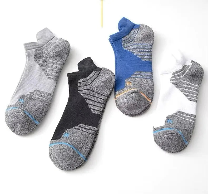 Wholesale Custom Band Packing Cheap Polyester Cotton Ankle Sports Socks Anti-Slip Sweat-Absorbent Features for Yoga Running-Men