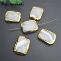 Wholesale 18K Gold Plated Geometric Rectangle Shape Natural Shell Beads for DIY Handmade Jewelry Bracelet Necklace Making