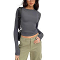 Women's Custom Colorful Fitted Long Sleeve T-Shirts O Neck Quick Dry Long Sleeve T-Shirt Woman