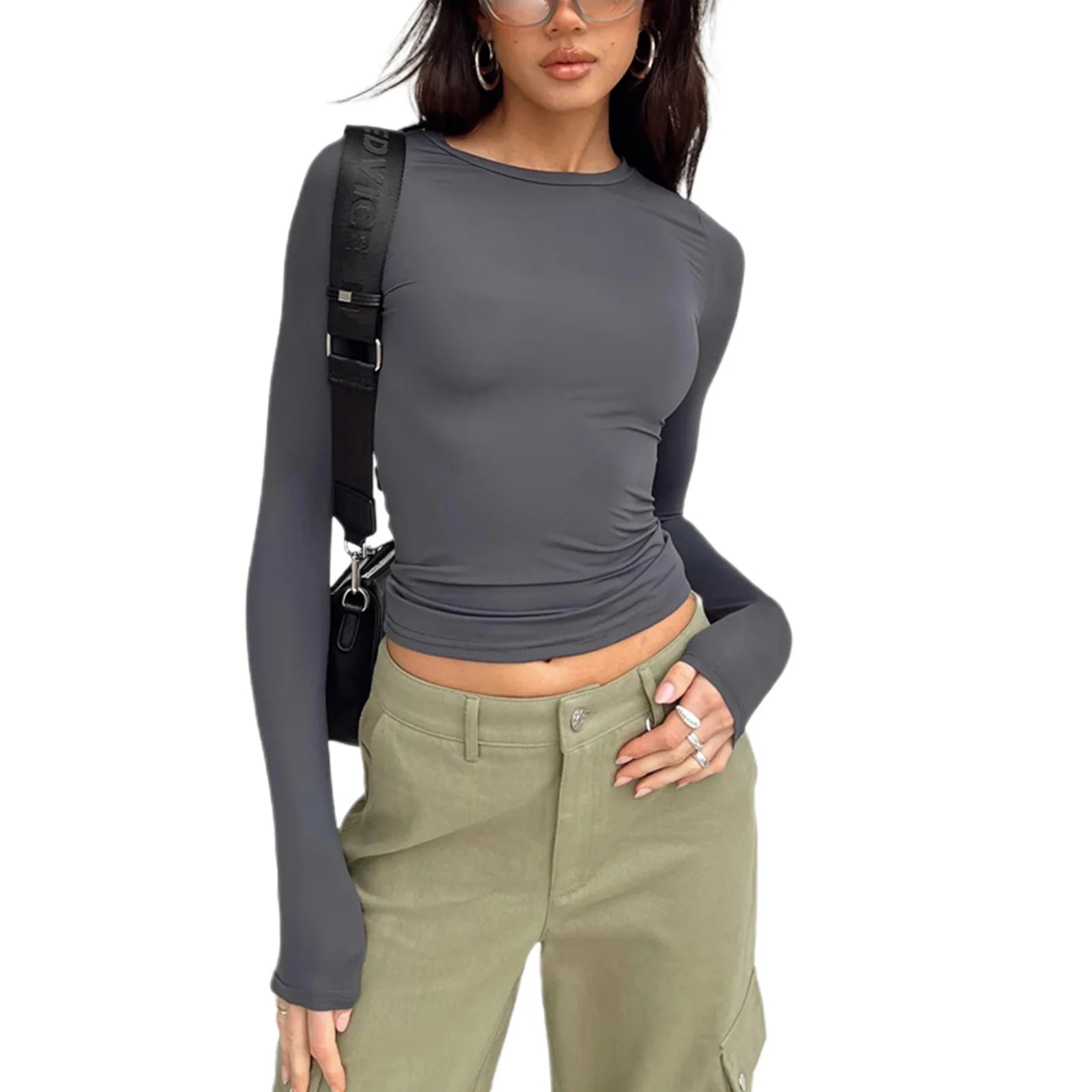 Women's Custom Colorful Fitted Long Sleeve T-Shirts O Neck Quick Dry Long Sleeve T-Shirt Woman