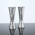 1/2oz Metal Cocktail Measuring Cup Silver Etching Pattern 30/60ml  Stainless Steel Bar Japanese Double Jigger