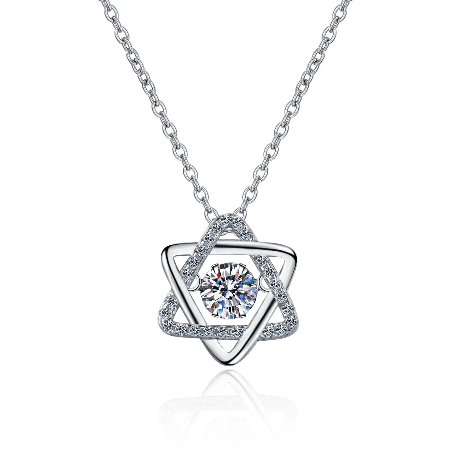 Wish Jewelry 925 Sterling Silver Jewelry Necklace Personalized Pendant for Necklaces Moissanite Unique Design Necklace for Lady