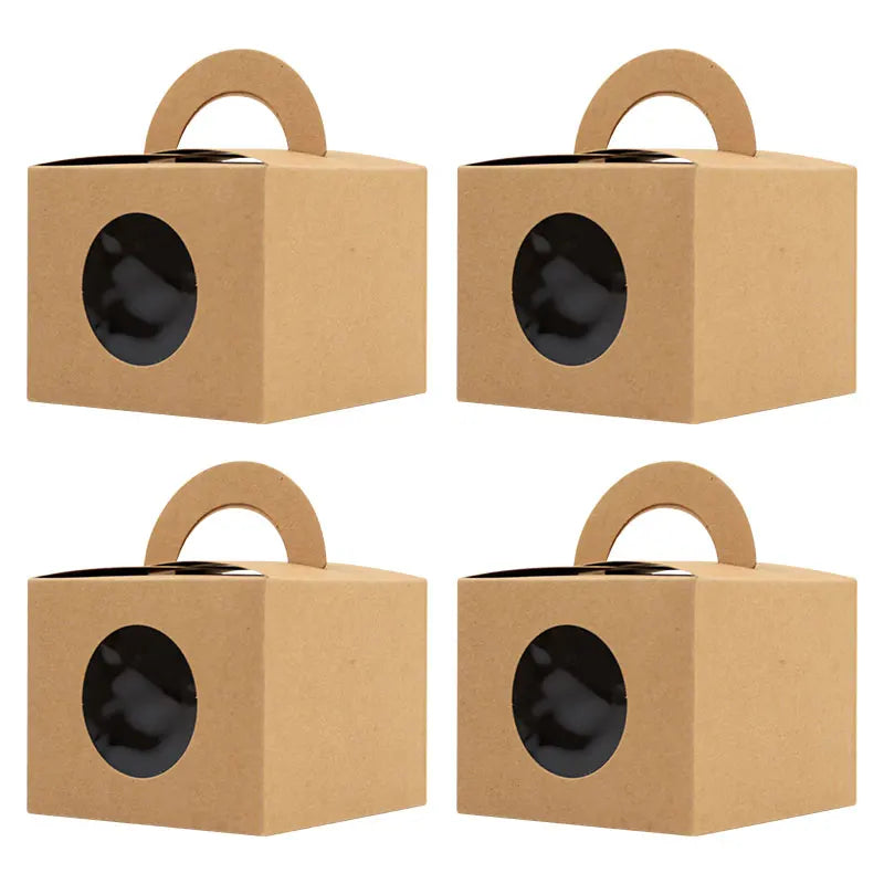 Sweet Cake Cookie Pastry Party Supplies Bakery Brown Kraft Paper Boxes Candy Treat Gift Packaging Disposable Foldable Food Grade