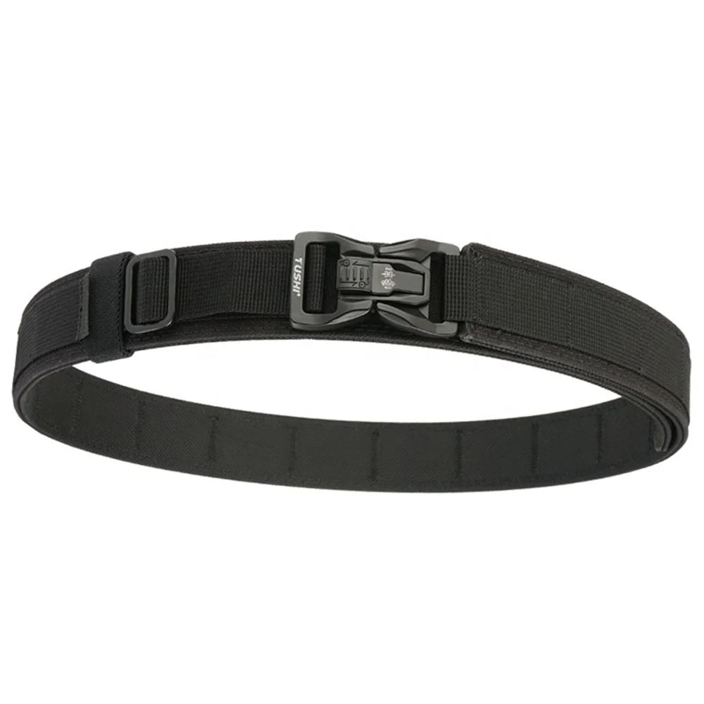 Men's Hard Tactical Belt Casual Utility Nylon Belts with Quick Release Pluggable Alloy Buckle Wholesale for Hiking & Running