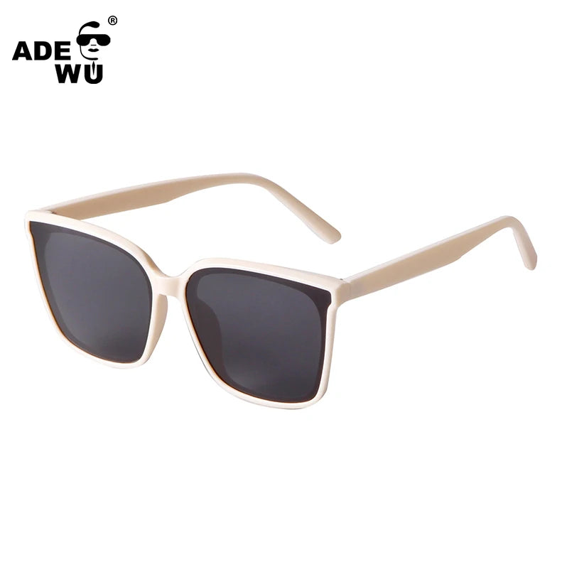 ADE WU STYZ3932K Trendy Square Sunglasses Woman 2023 Vintage Big Frame Sun Glasses Shading Fashion Female Travel Eyewear UV400