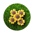 22mm Yellow Sunflower Flat Back Resin Flower Cabochons Scrapbook Phone Cover DIY Decor Kids Play Toys Jewelry