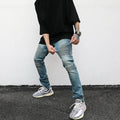 OEM FOG Private Blue Brand Drop Shipping Stock Men Super Skinny Biker Denim Men Jeans