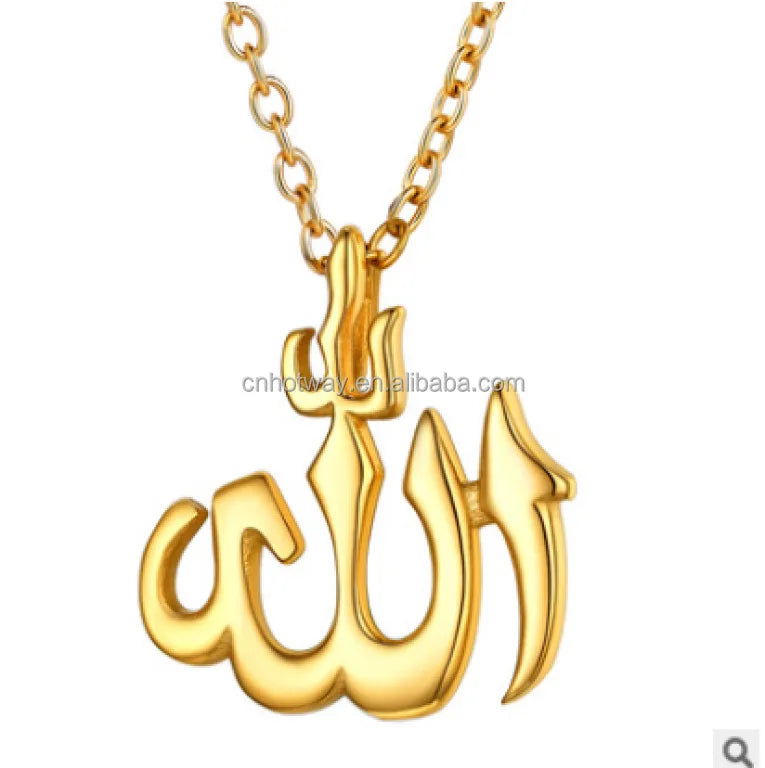 2023 Wholesale Stainless Steel Allah Islamic Pendant Necklace Fashion Jewelry Customized for Men Women