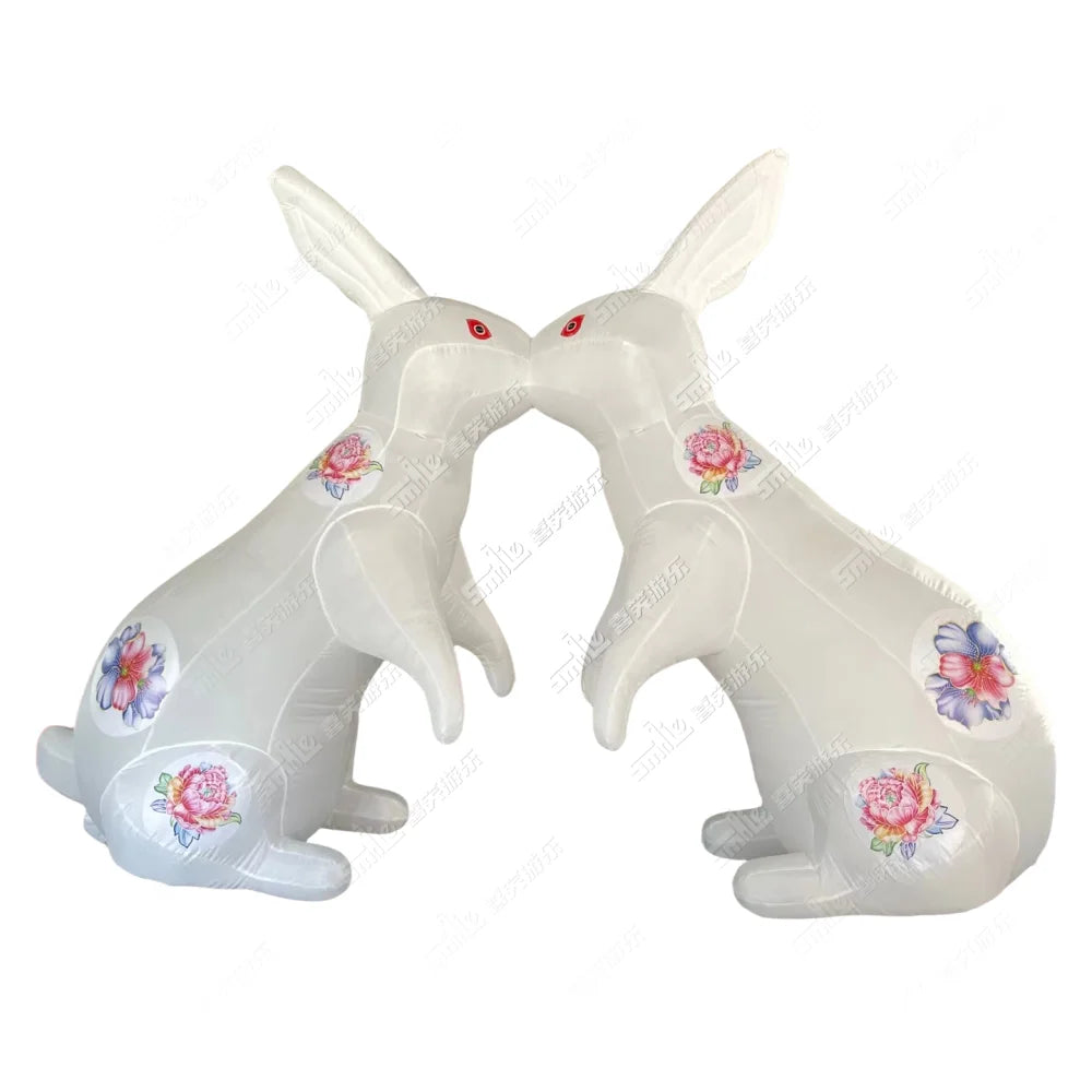 LED Color Changing Inflatable Bunny Funny Inflatable Costumes Inflatable White Rabbit for Event
