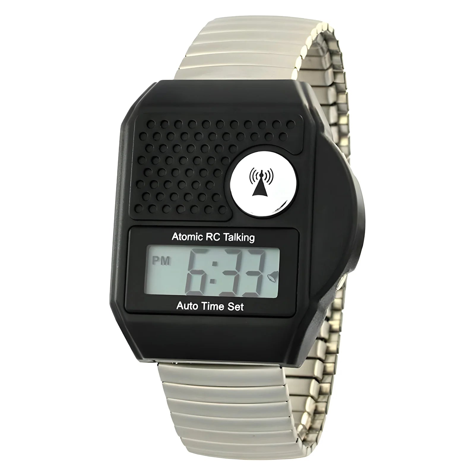 Top Button LCD Atomic Talking Watch Easy to Use for Seniors Blind Men Women Loud Talking Sound Watch for Visually Impaired