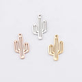 Hot Selling Mirror Polished Stainless Steel Hollow Cactus DIY Customizable Pendant Accessory 13 * 25mm