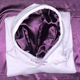 Wholesale 550gsm Oversized Silk Lining Hoodie Good Quality Pink Silk Satin Hoodie With Satin Lines Hoodie Sweatshirt