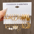 VKME 6 Pairs Fashion Pearl Butterfly Earrings Set for Women Jewelry