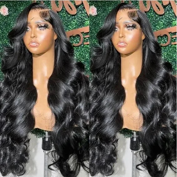13*4 Glueless Swiss Lace Frontal Wigs Raw Indian Human Hair Lace Wigs Virgin Cuticle Aligned Body Wave Lace Front Wig