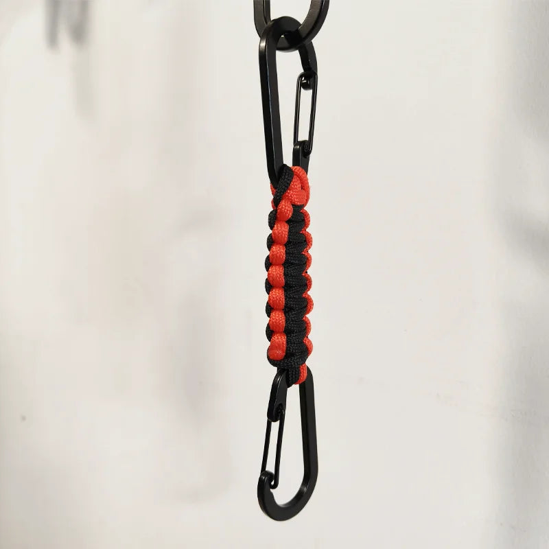 19.5cm Paracord Carabiner Keychain Lanyard Clips for Keys-Hard-Wearing with 6cm Black Aluminum Carabiner