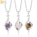 CSJA Fashion Crystal Pendant Necklace Zircon Stone Heart Devil'S Eye Pendants Charms Women Jewelry Gift G520 MegaBDM