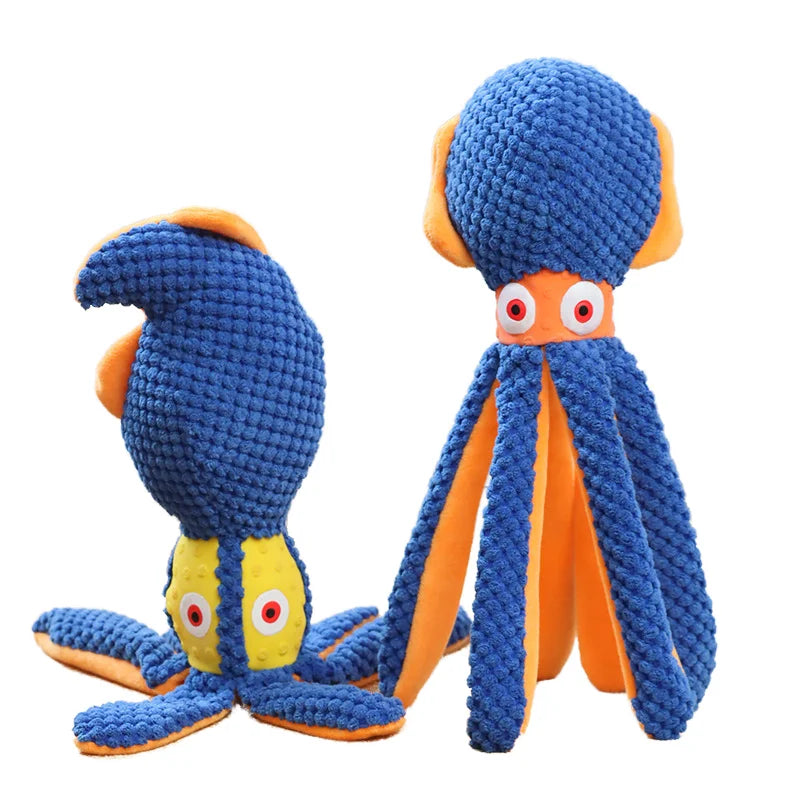 Custom Squeaky Octopus Dog Toy Plush Dog Chew Toy Pineapple Cotton Interactive Stuffed Animal Dog Toys for Aggressive Chewers