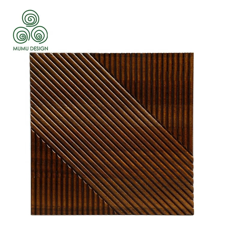 MUMU Main Hall Wooden Solid Side Board Slat Wainscoting Cladding Materials Decorative Wood Wall Panels