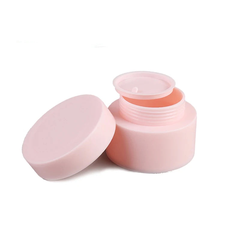 Double Wall PP Empty Face Cream Matte White Black Pink Hair Pomade Product Lip Balm Scrub Container Cosmetic Jar