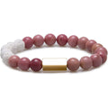 Essential Oil Diffuser Bracelet Women Lava Rock Stone Gemstone Bead Golden Stainless Steel Custom Logo Beaded Stretch Bracelet