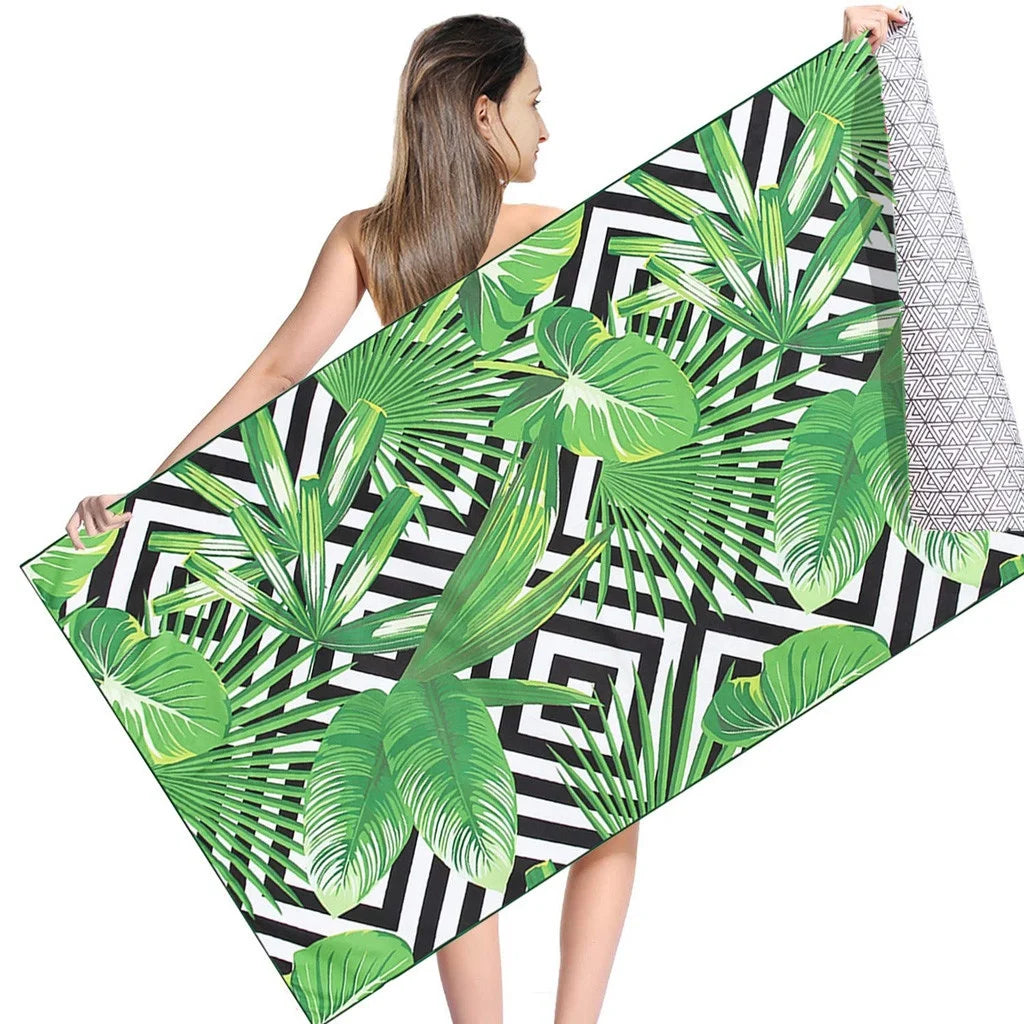 Popular Small MOQ Polyester Material Custom Design Quick Dry Sand Free Two Sides Print Beach Towel