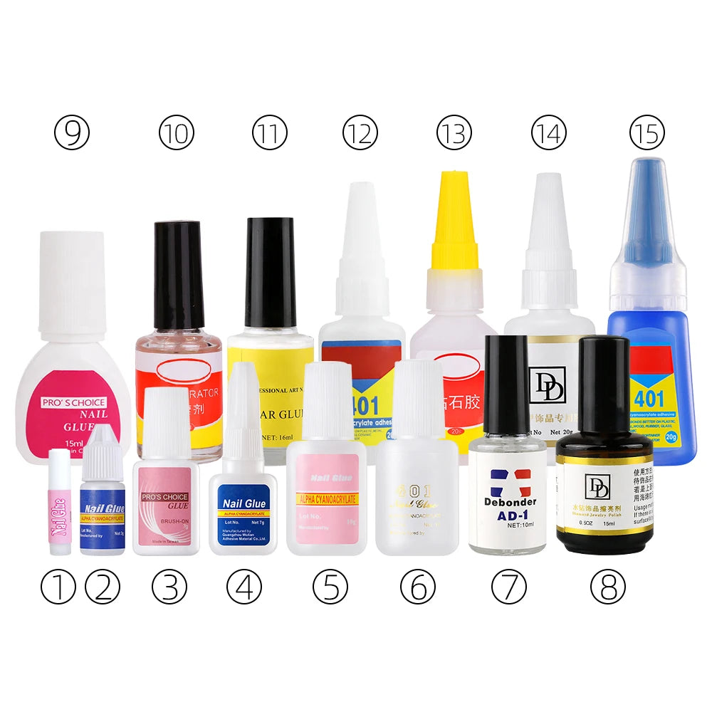 BIN Fakes Nails Free Polish Glue with Solid Nail Glue for Press on Nails