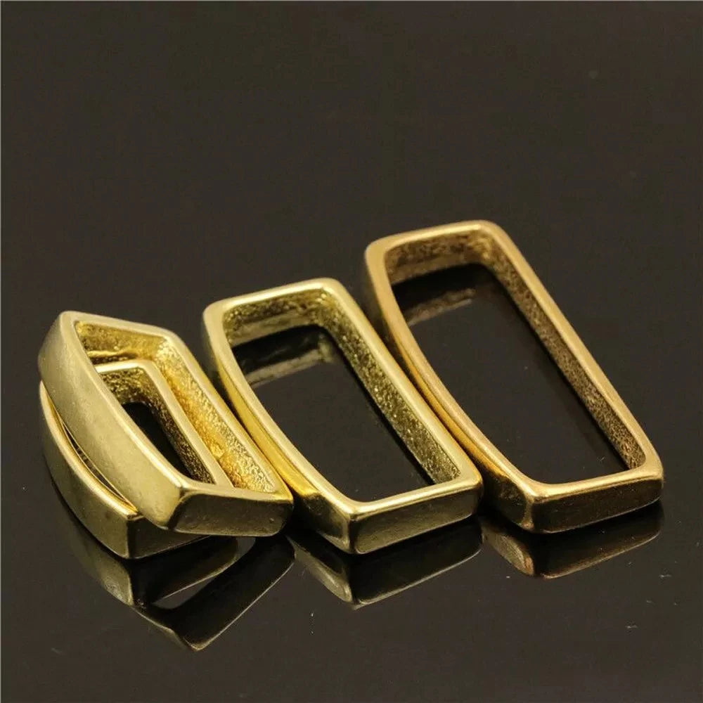 Solid Brass Belt Keeper D Shape Belt Strap Loop Ring Buckle for DIY Leather Craft Bag Strap Belt Garment Luggage Purse 4 Sizes