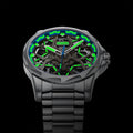 Mark Fairwhale Luminous Mechanical Waterproof Fashion Watch Stainless Steel Strap Wrist Watch Alloy Case Men Automatic Watch