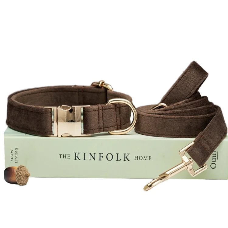 Custom Designer  Collar and Leash Set for Small Dogs Soft Adjustable with Personalized Luxury Look Options Dog Collar